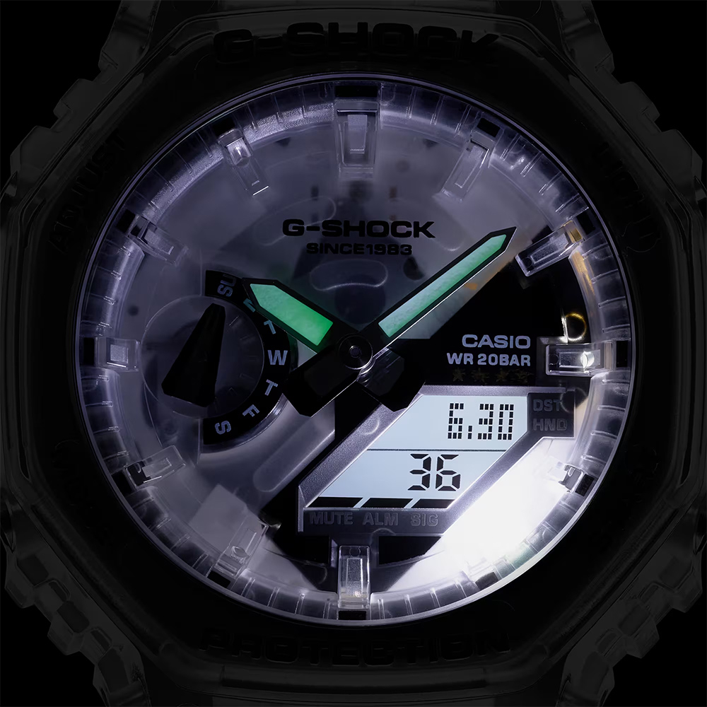 CASIO 卡西歐 G-SHOCK 40周年透明限量版透視機芯手錶 GA-2140RX-7A, , large