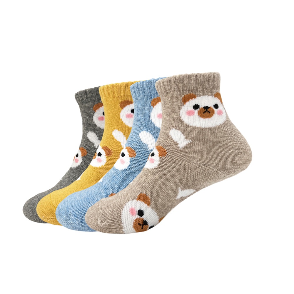 【BVD】小熊1/2童襪<麻卡其13-16cm>B577 短襪 襪子, , large