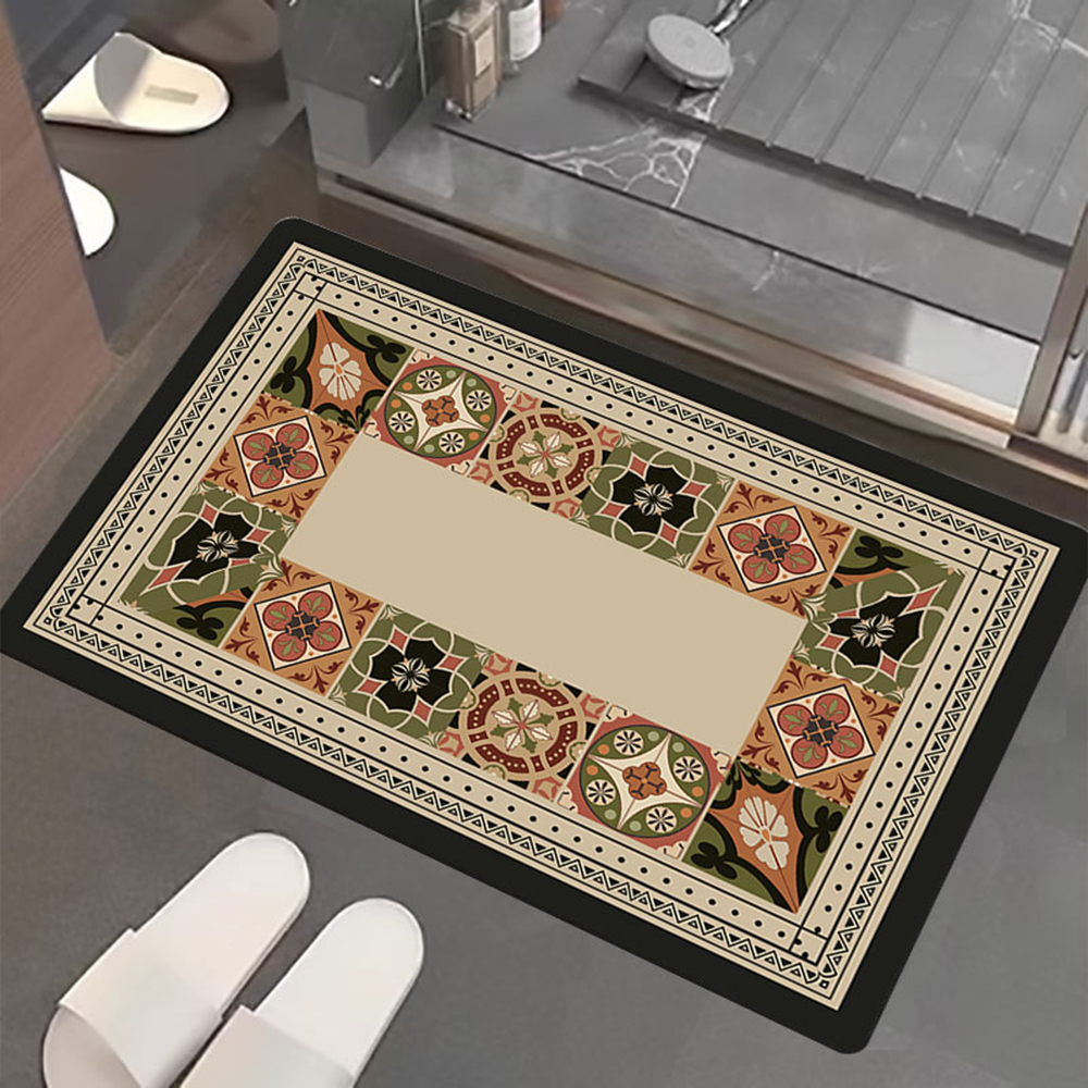Nano suede soft diatomaceous earth water-absorbent anti-slip floor mat, , large