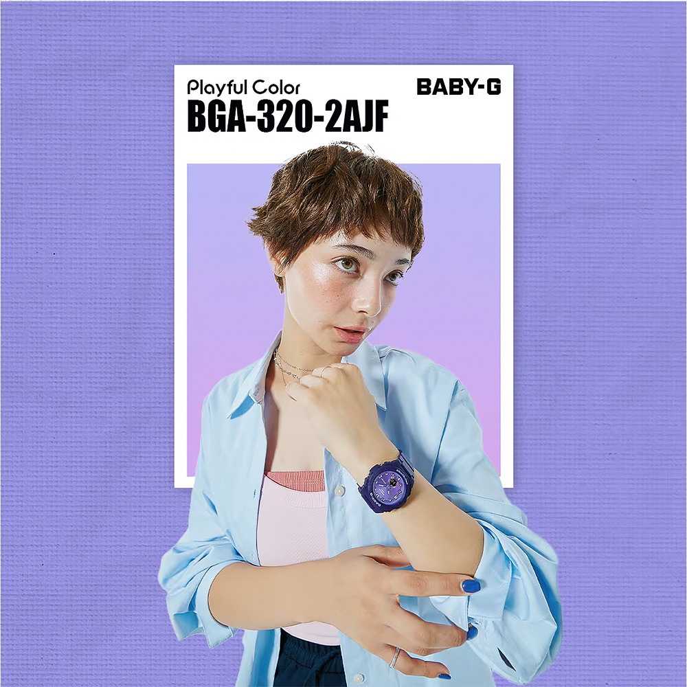 CASIO 卡西歐 BABY-G 冬日漸層女錶 手錶 BGA-320-2A, , large
