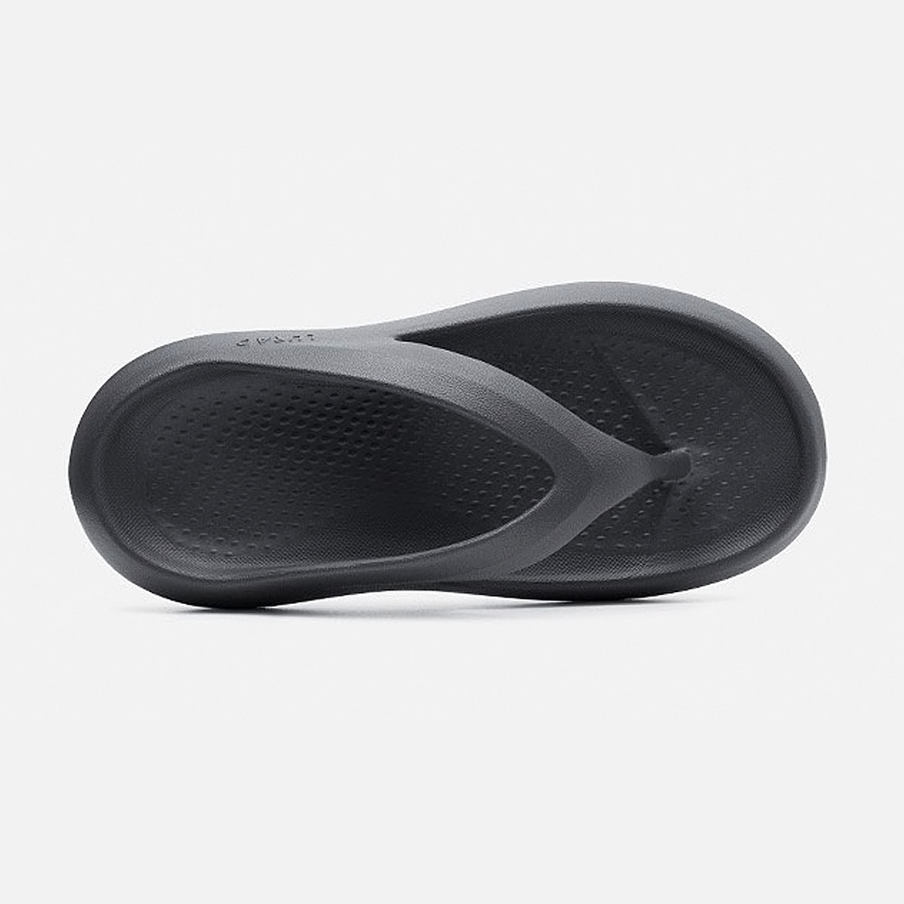 HANG TEN 一體成型環保夾腳拖鞋 男鞋 人字拖 旅遊 休閒 逛街 簡約 素色 柔軟 厚底 Q彈 耐磨 防滑 黑灰綠, , large