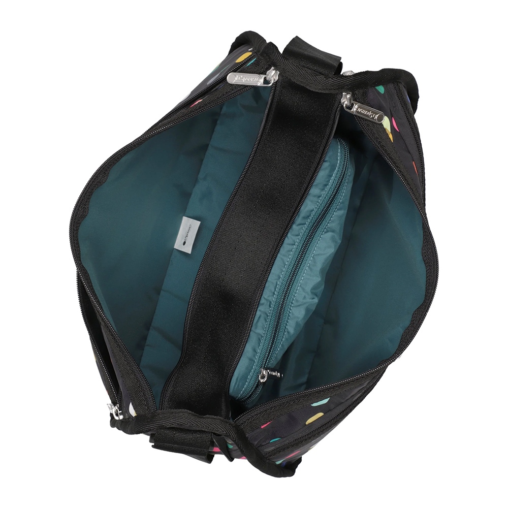 Lesportsac Deluxe Everyday Bag 都會時尚斜背包/ 圓點漂浮氣球 黑色, , large