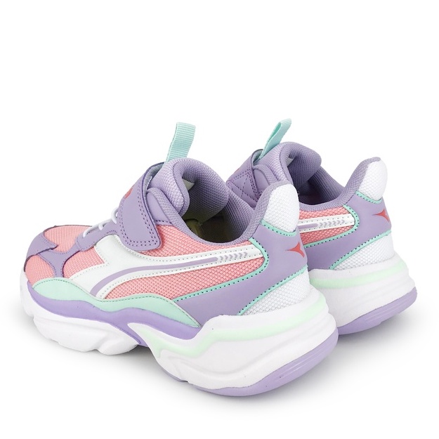 DIADORA迪亞多那 中童運動生活時尚鞋 童運動鞋 童鞋 時尚 拼接 魔鬼氈 透氣 康特杯 保護後跟 止滑 黑藍 粉紫, , large