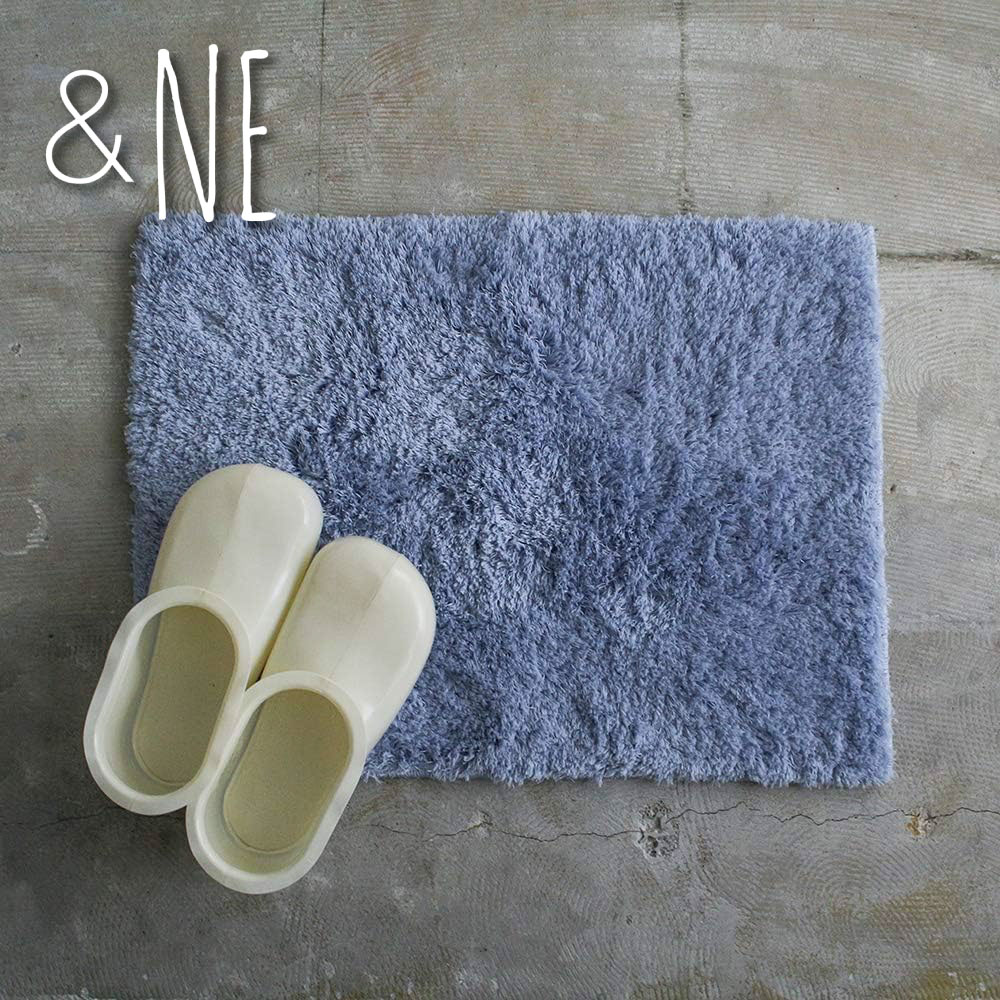 【&NE】Japan-Made Quick-Dry Absorbent Bathroom Mat (Cosmotron Fiber Patented Technology) &ndash; Blue, , large