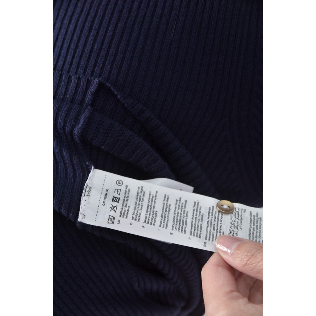 (S) sprit質感圓領藍色長袖上衣二手衣, , large