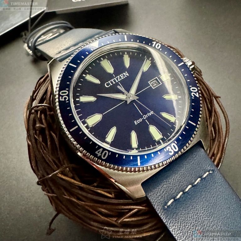[星晴錶業]CITIZEN手錶,42mm,CI00022寶藍色錶面銀錶殼寶藍真皮皮革錶帶款, , large