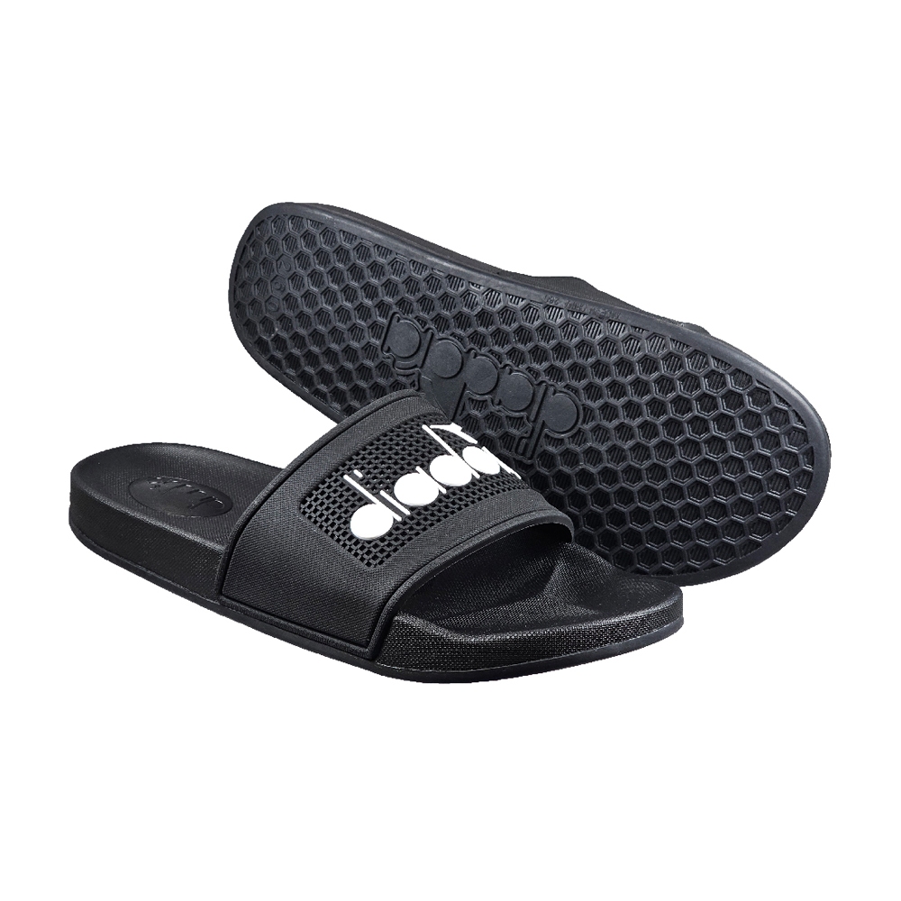 DIADORA迪亞多那 柔軟透氣雲拖鞋 男鞋 簡約 時尚 素色 不吸汗 好穿脫 吸衝 足弓支撐 耐磨 耐穿 止滑 黑 灰, , large