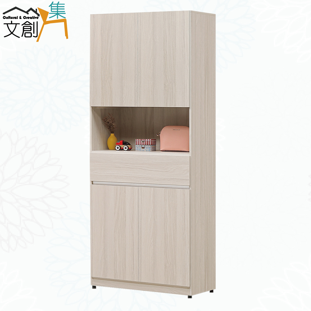 【文創集】艾蘿2.7尺四門單抽高玄關鞋櫃(客約商品), , large