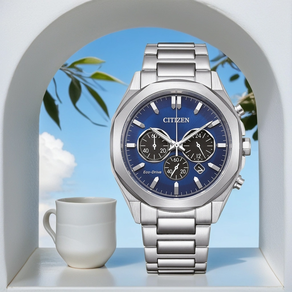 CITIZEN 星辰 光動能紳士計時手錶 CA4590-81L, , large