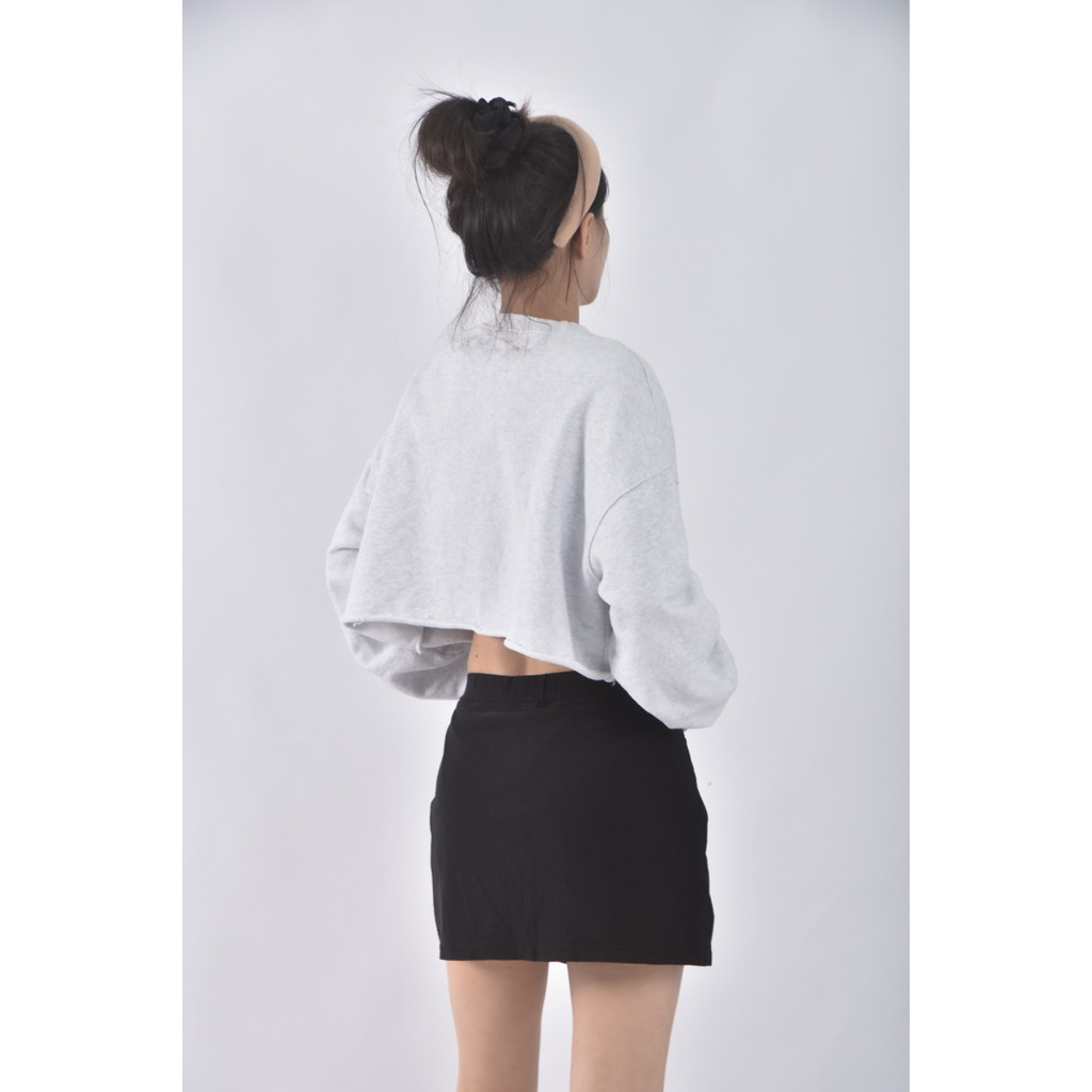 (XL) 質感棉質素面黑色短裙二手衣, , large
