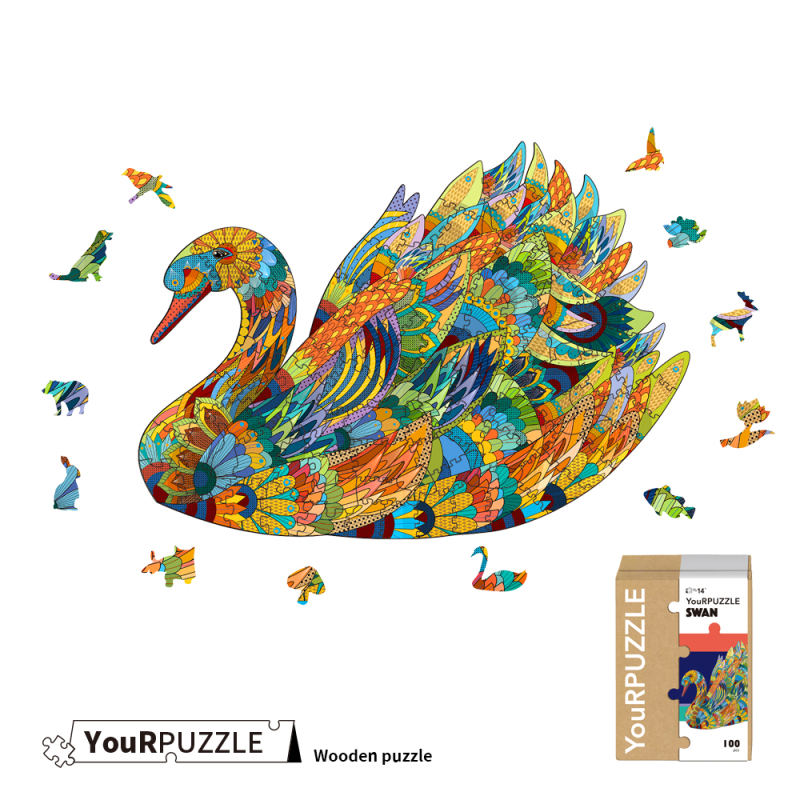  [Brick Republic]YouRPUZZLE Taiwan Stock – Swan Puzzle (Certified Wooden Animal Puzzle), , large