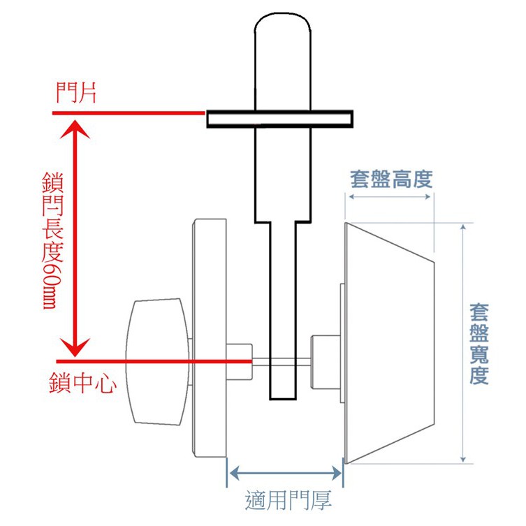 輔助鎖 加安牌 古銅色D281 鎖閂長度60mm 一般/卡巴鎖匙 青古銅 防盜鎖, , large