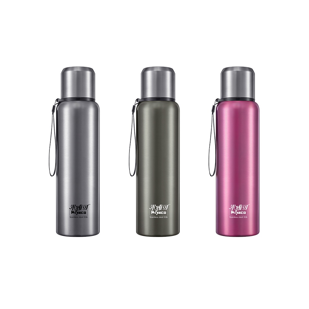 Miyaco 米雅可 Koruto316不銹鋼真空保溫瓶旋蓋保溫杯 鈦灰600ml-Leidea樂德兒