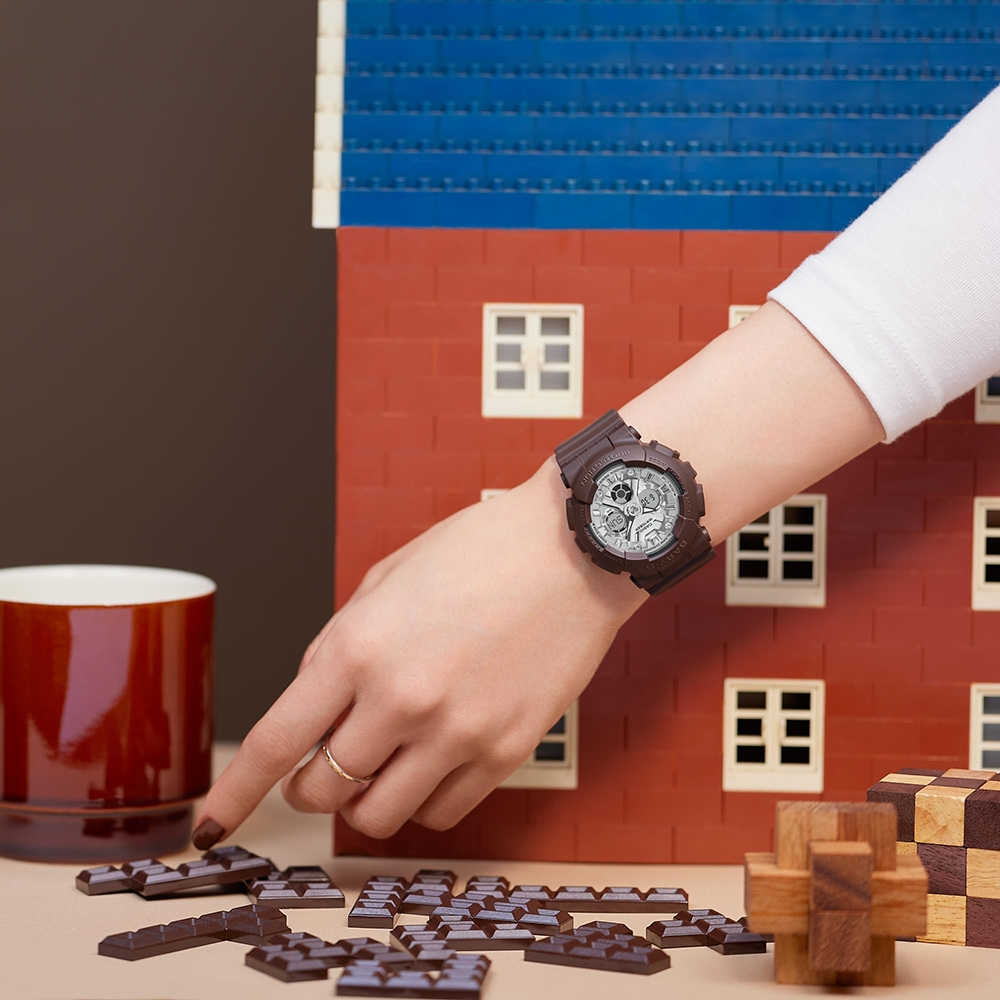 CASIO 卡西歐 BABY-G 黑巧克力雙顯手錶 BA-130SW-5A, , large