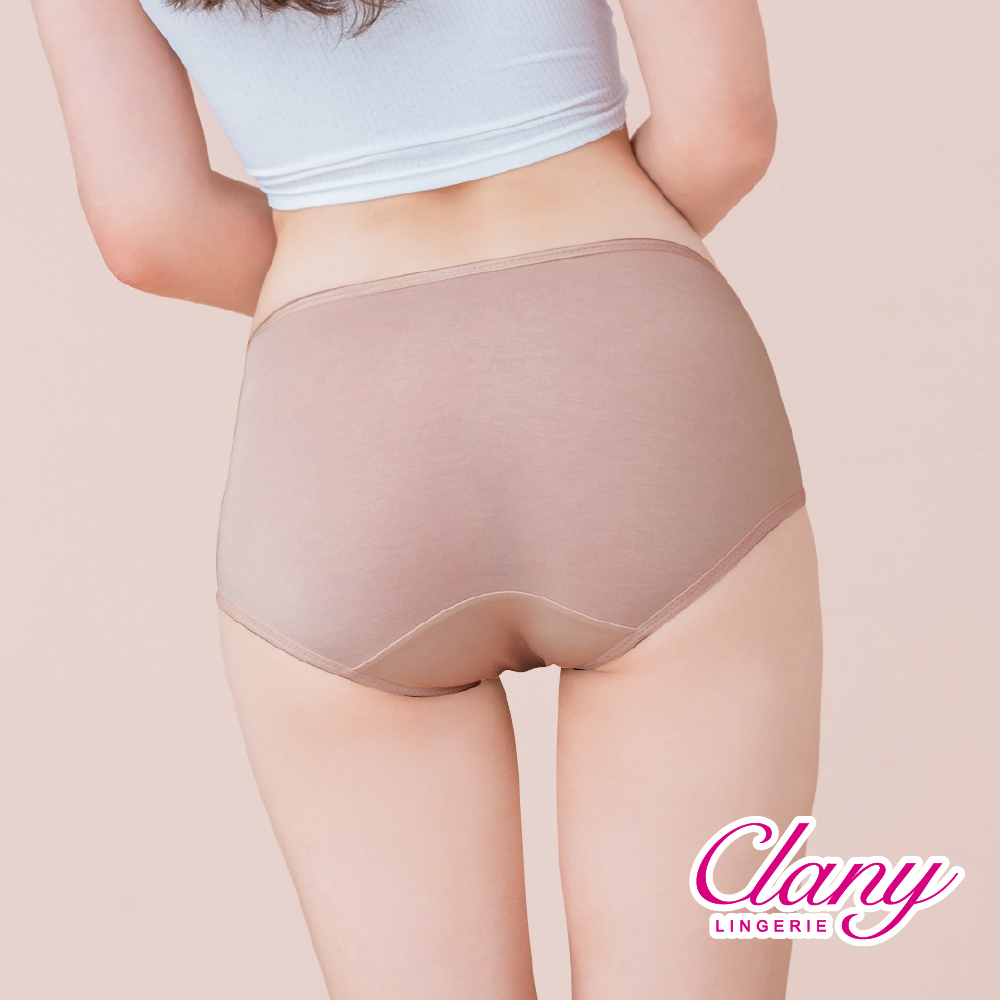 【Clany可蘭霓】台灣製絲蛋白美膚內褲 ｜莫代爾親膚透氣低敏・中腰女內褲 M&ndash;XL 可可咖 2152-15, , large