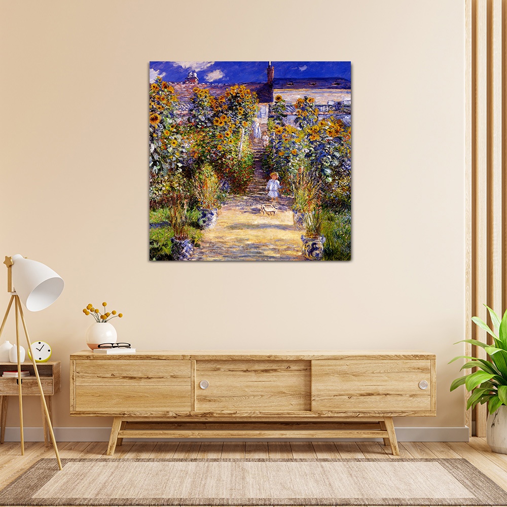 【御畫房】莫奈的花園 國家一級畫師手繪油畫80×80cm(VF-171), , large