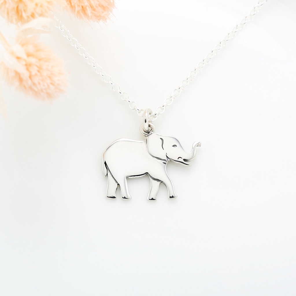 【Angel & Me】可愛 大象 Elephant s925 純銀 項鍊 生日 情人節 聖誕節 寵物紀念品 禮物, , large