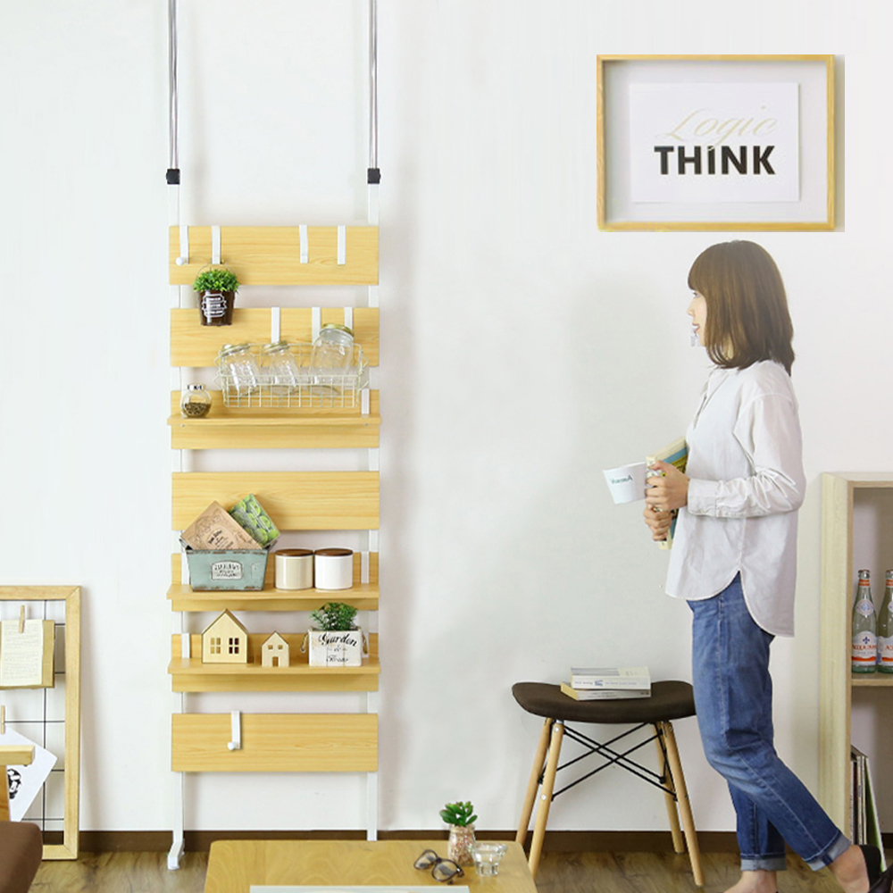 《C&B》頂天立地工業棧板風格寬度60cm壁面置物架/壁面架/台灣生產-原木色, , large