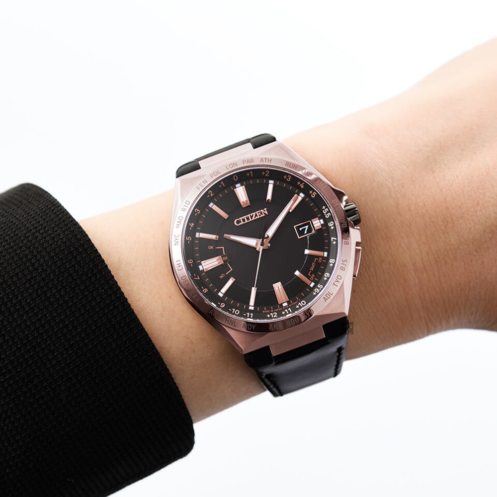 CITIZEN 星辰 限量 光動能電波萬年曆手錶 CB0217-04E, , large