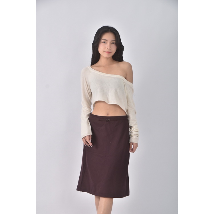 (M) woolmark質感羊毛紫色長裙二手衣, , large