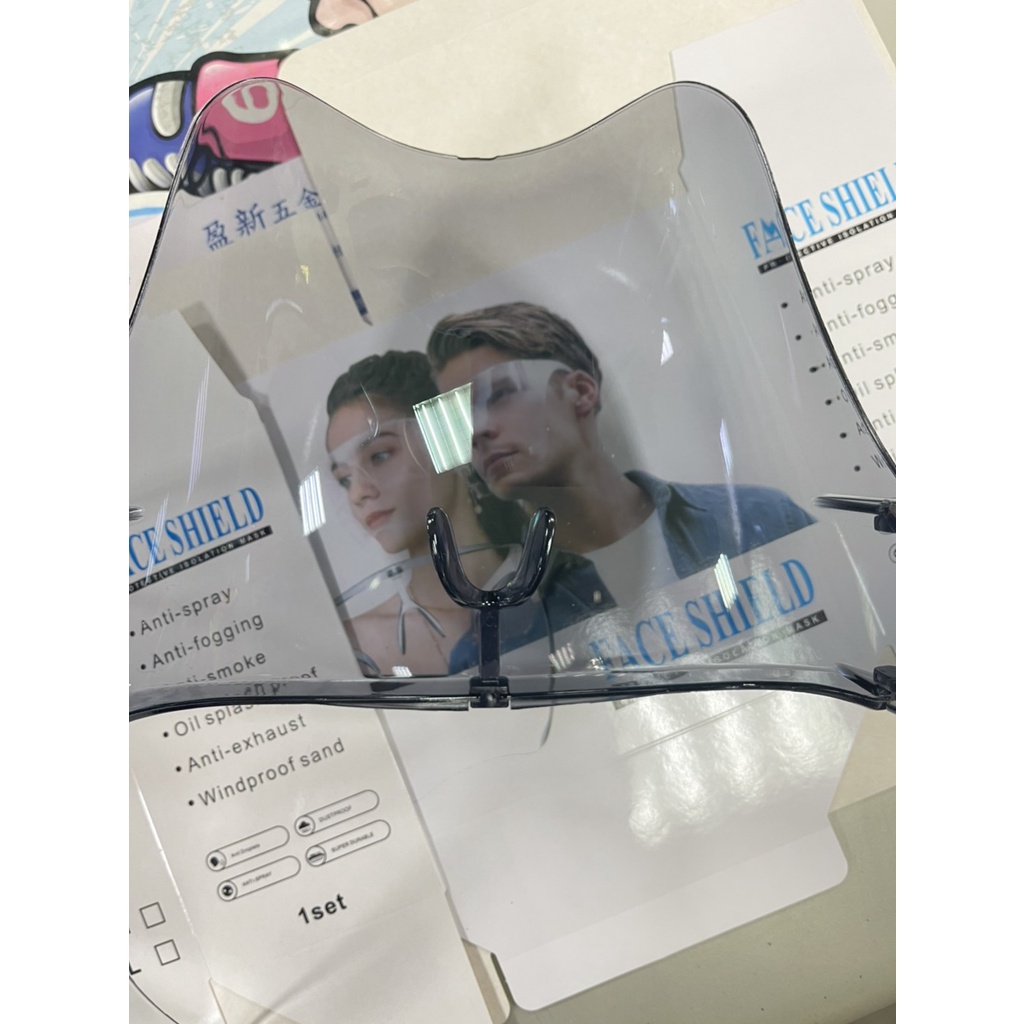 WIN五金 台灣現貨 面罩式安全眼鏡 透明面罩 防噴濺 防飛沫 安全面罩 安全眼鏡 透明眼鏡 護目鏡 防疫小品 面罩, , large
