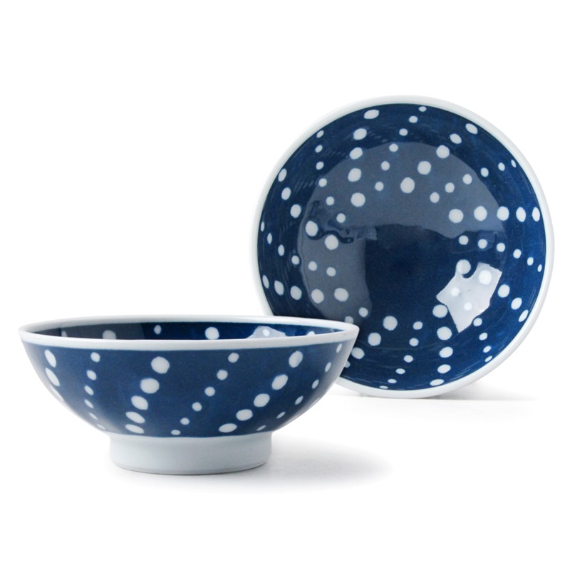 [豐名日本餐具] 4.0"輕量井 底白水玉 有田燒 / C04DB0-325-EB, , large