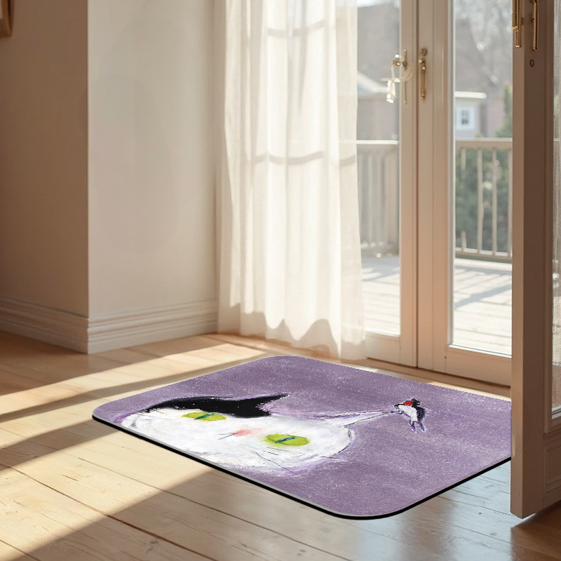 【怪獸】新銳設計師 10秒頂吸 軟式珪藻土吸水地墊 DUCKY SHEN (60x40cm) -Swallow Meow, , large