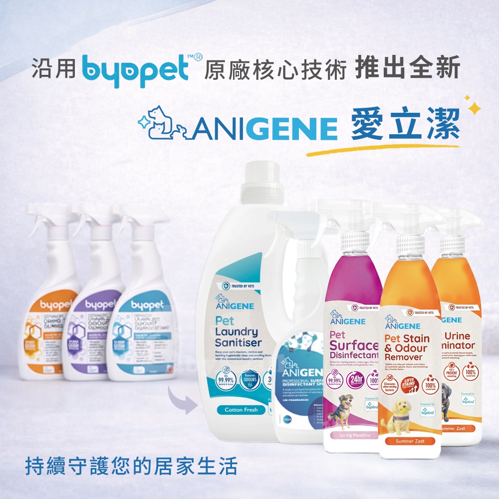 【倆寶貝精品館】【英國Byopet 升級版】Anigene愛立潔 寵物環境專用-去漬除臭抗菌噴劑 750ml, , large