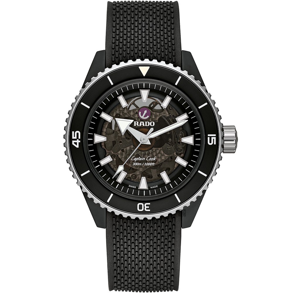 RADO 雷達 庫克船長高科技陶瓷鏤空機械錶-43mm R32127156, , large