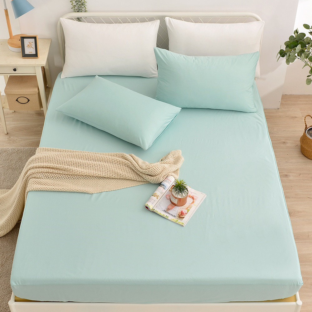 【FOCA】Lake light green | Professional nursing grade 100% ultra waterproof mattress protector - Double extra large, , large