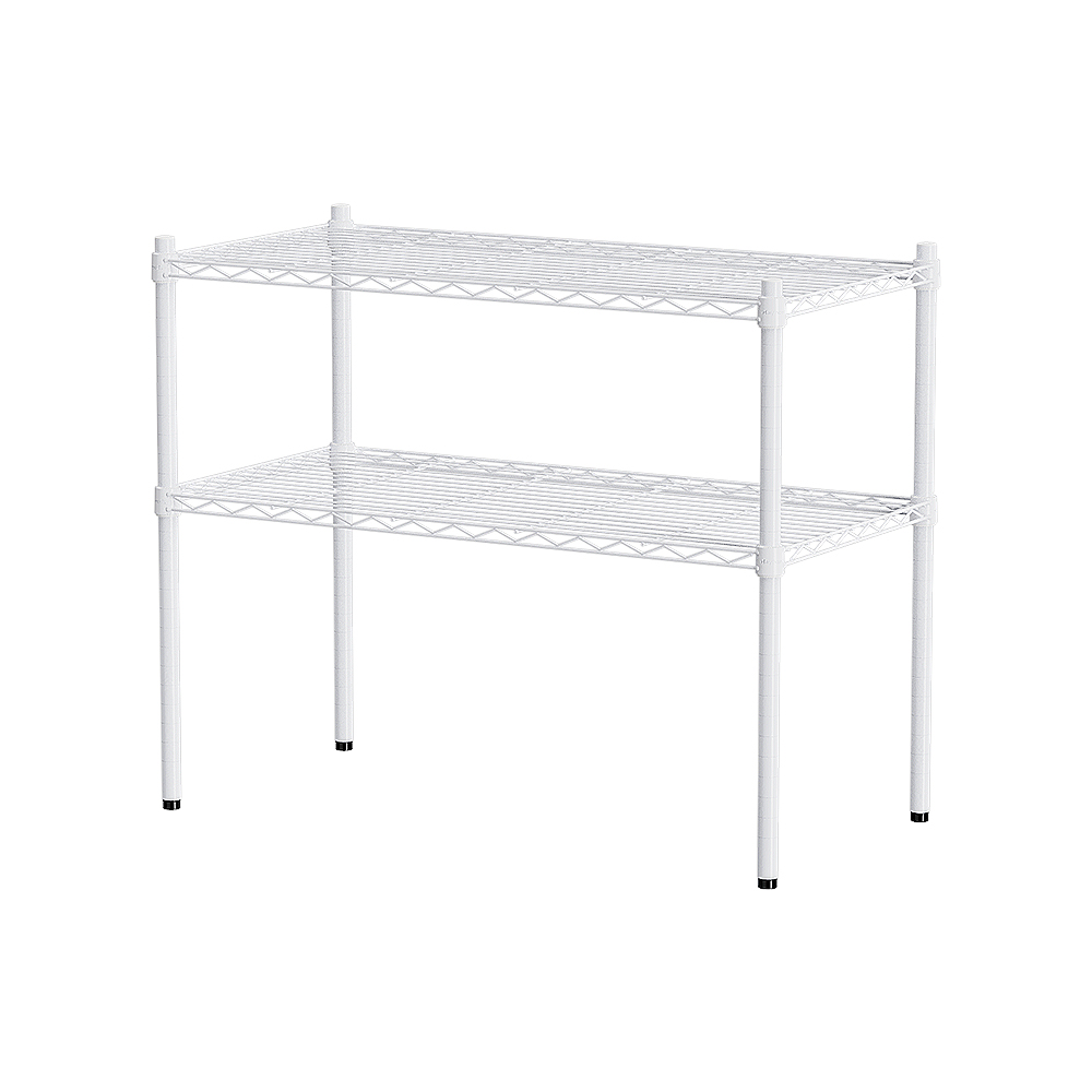 【Y HOUSE】90x45x75cm Lightweight Two-layer Iron Rack Iron Rack Shelf-Painted White