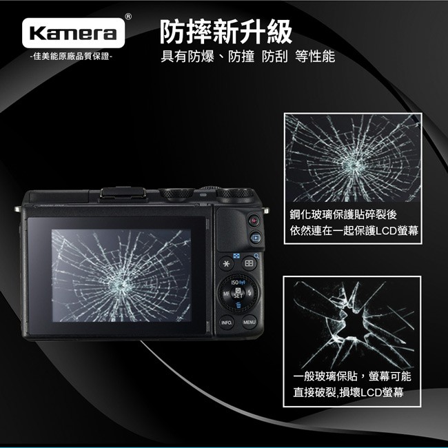 Kamera 9H鋼化玻璃保護貼 for Canon EOS M3, , large