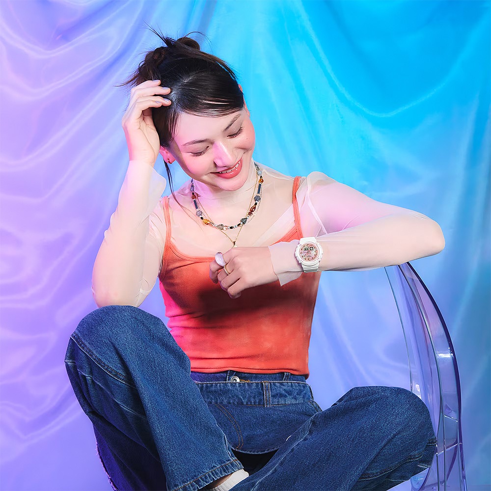 CASIO 卡西歐 BABY-G 扎染圖案雙顯手錶 BGA-280TD-7A, , large