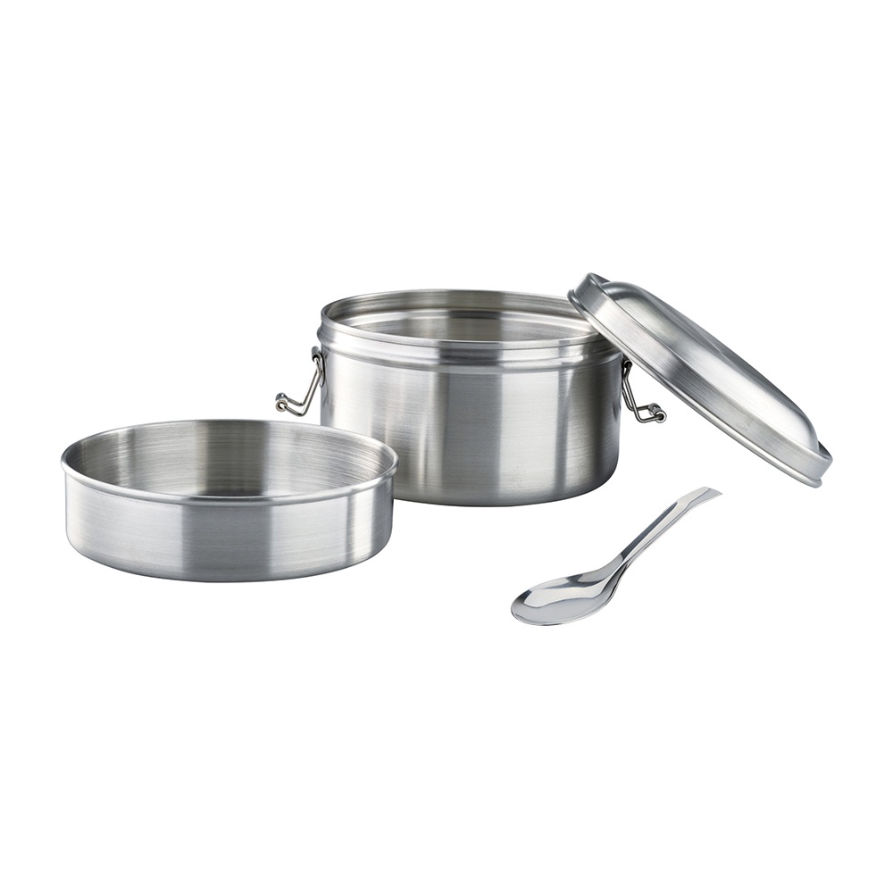 Miyaco 米雅可 經典316不銹鋼雙層圓形便當盒附湯匙 14cm-Leidea樂德兒, , large