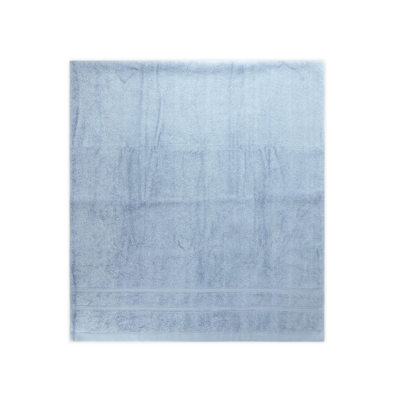 雙層緞檔浴巾-暗灰藍, , large