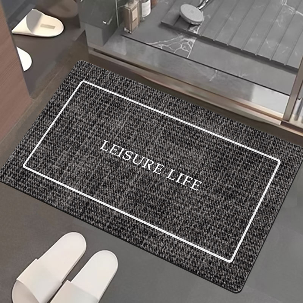 Nano suede soft diatomaceous earth water-absorbent anti-slip floor mat, , large