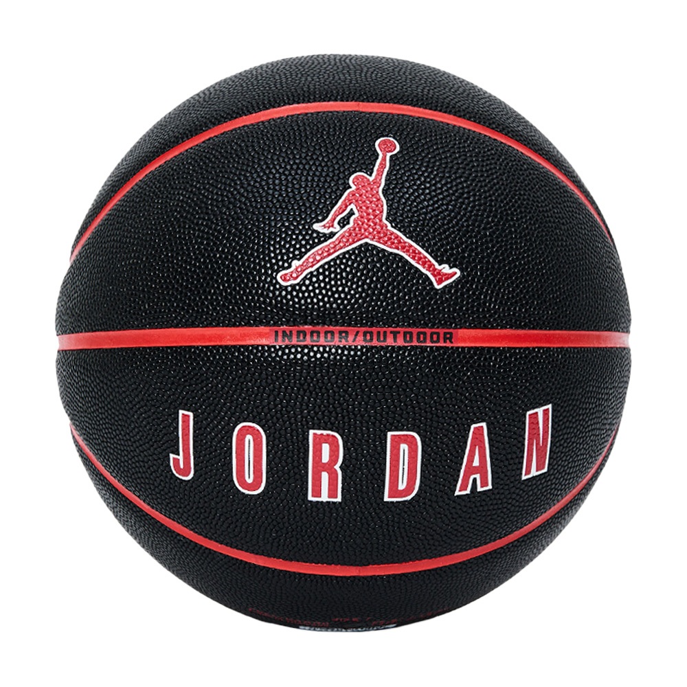 NIKE JORDAN ULTIMATE 2.0 8P 籃球 7號球 比賽 訓練 耐用 橡膠 深溝 精準控球 藍綠黑紅, 黑紅, large