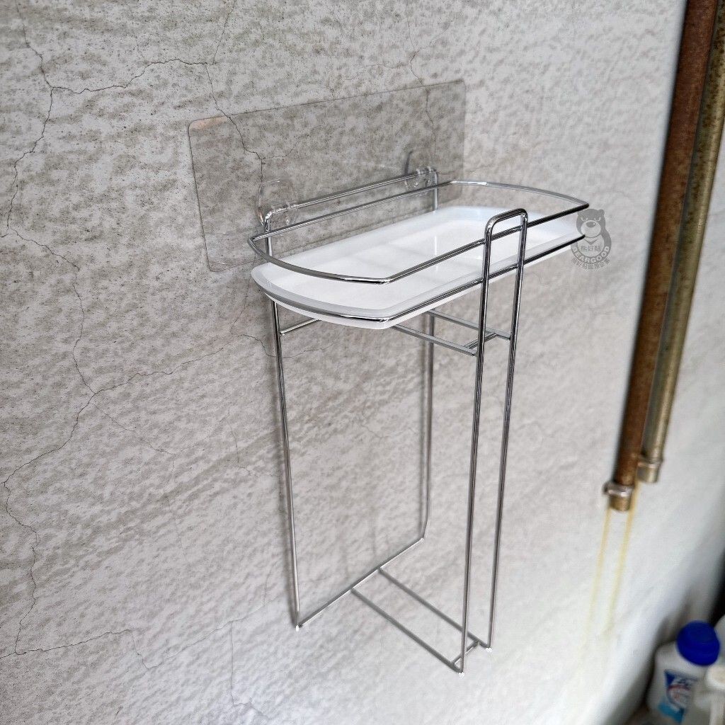 [熊好貼國際]衣架置物架 無痕壁貼不鏽鋼衣架收納架 衣架整理架 衣夾整理架 收納架 台灣製造 凹凸面可貼, , large