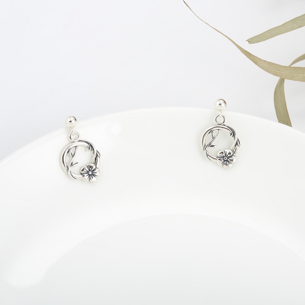 【Angel & Me】Sakura Bloom s925 sterling silver earrings (changeable ear clips)