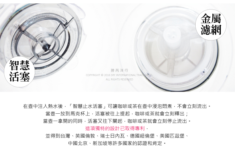 [日日好物]台灣Handybrew-茶和咖啡專利沖泡壺C-70688透明色大容量500ml/盒㊣原廠公司貨(金屬濾網沖茶器,免濾紙聰明濾杯,美國Tritan科技材質,耐溫-20℃~110℃), , large