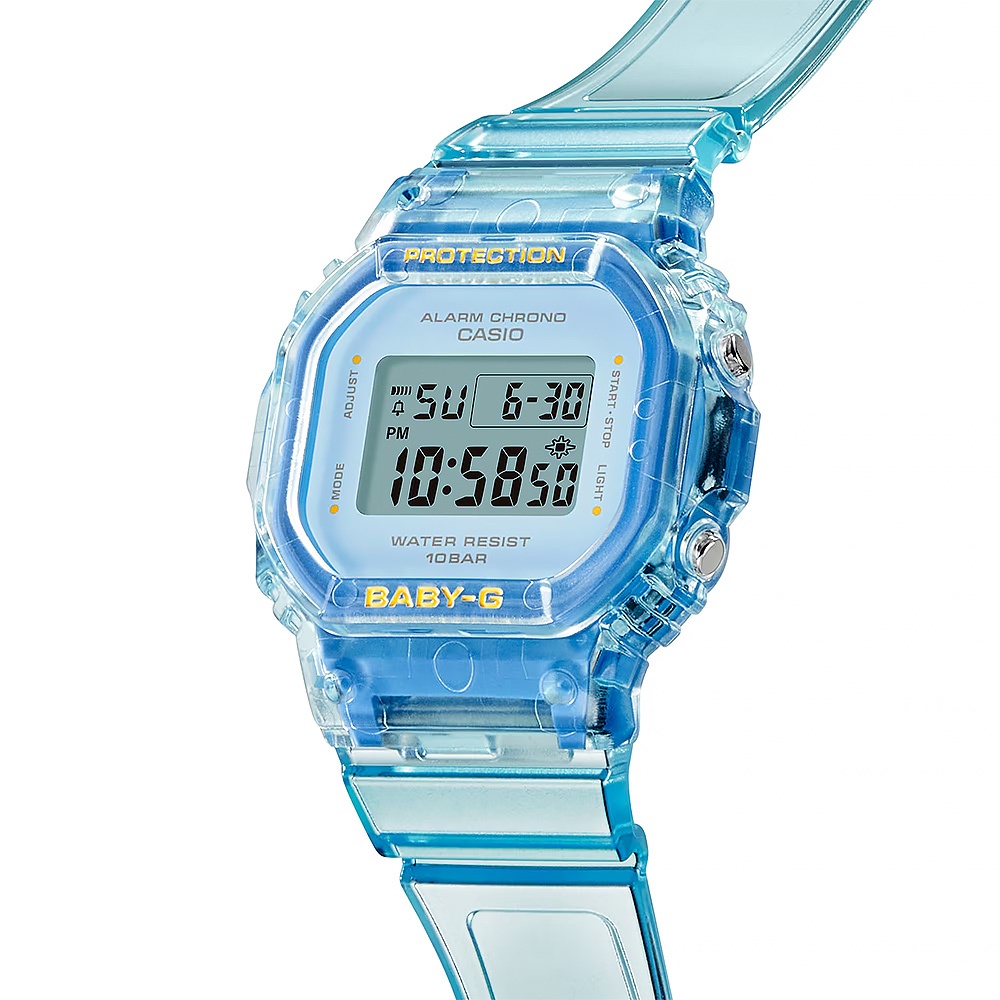 CASIO 卡西歐 BABY-G 夏季透明方形女錶電子錶 BGD-565SJ-2, , large