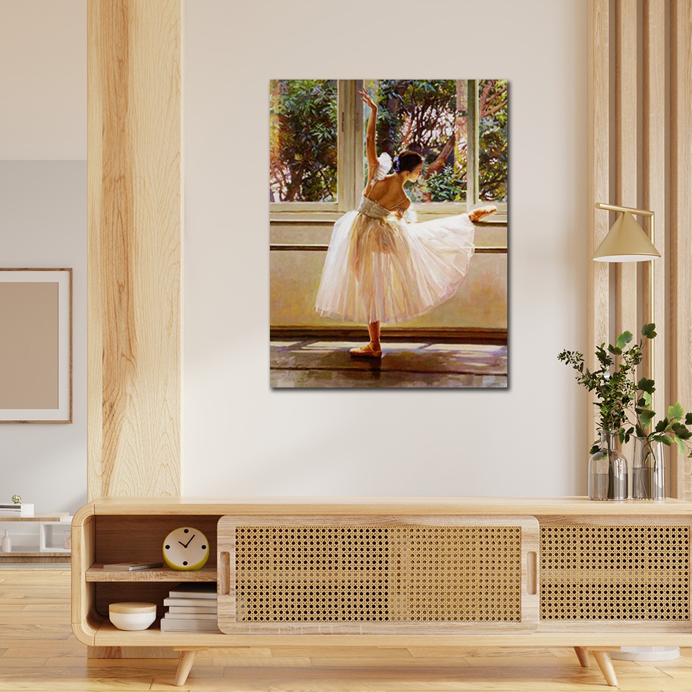 【御畫房】芭蕾舞之一 國家一級畫師手繪油畫60×80cm(VF-160), , large