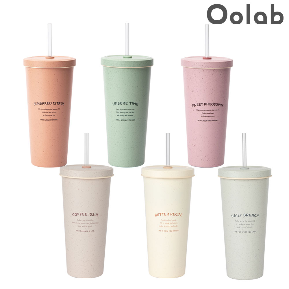 【Oolab 良杯製所】710ml 小時光系列 陶瓷易潔層吸管杯