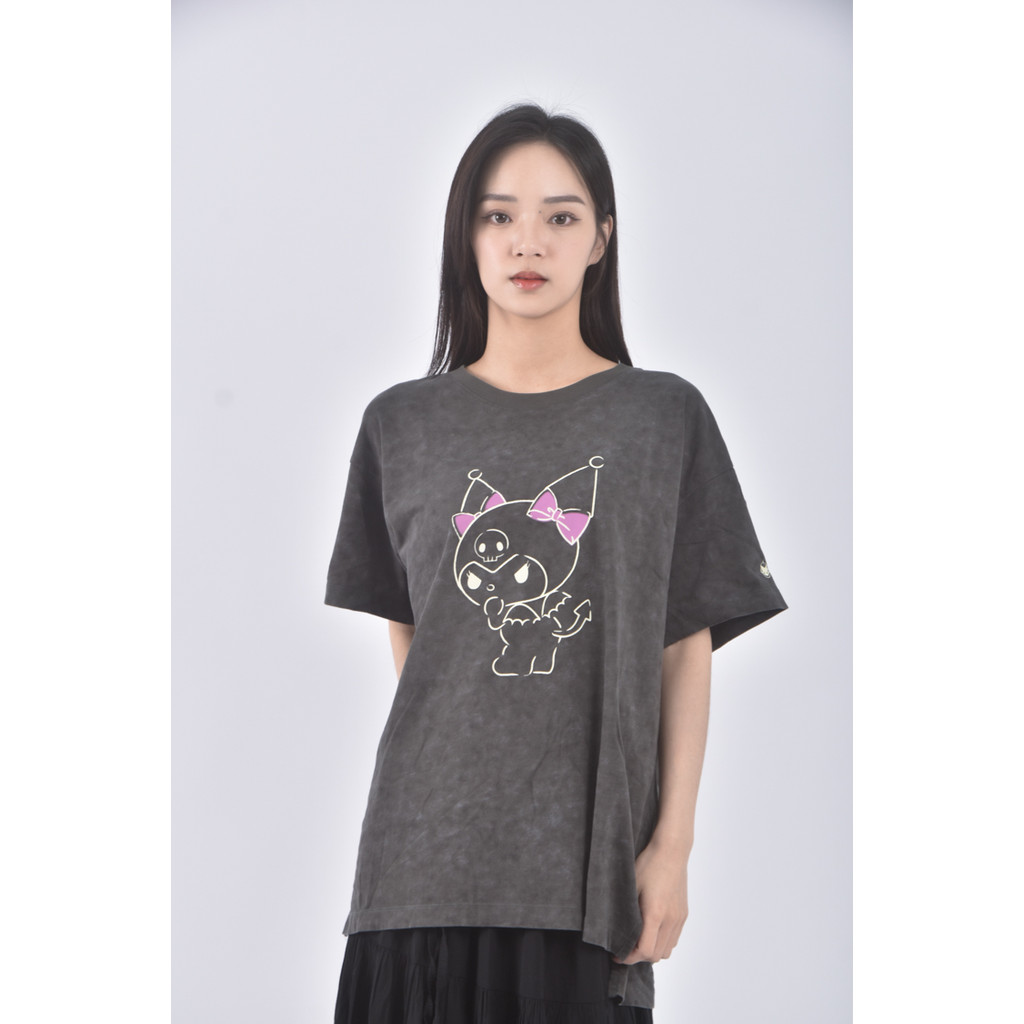 (M) uniqlo質感棉質純棉庫洛米灰色短袖上衣二手衣, , large