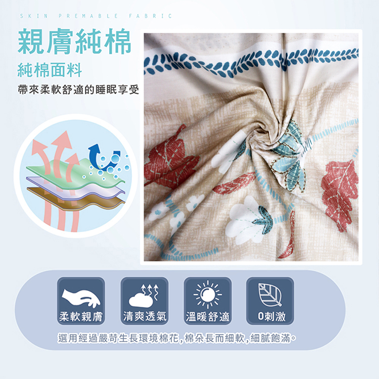【多利寶寢具】FITNESS 精梳棉雙人薄被單/薄被套-安東尼爾-橘, , large