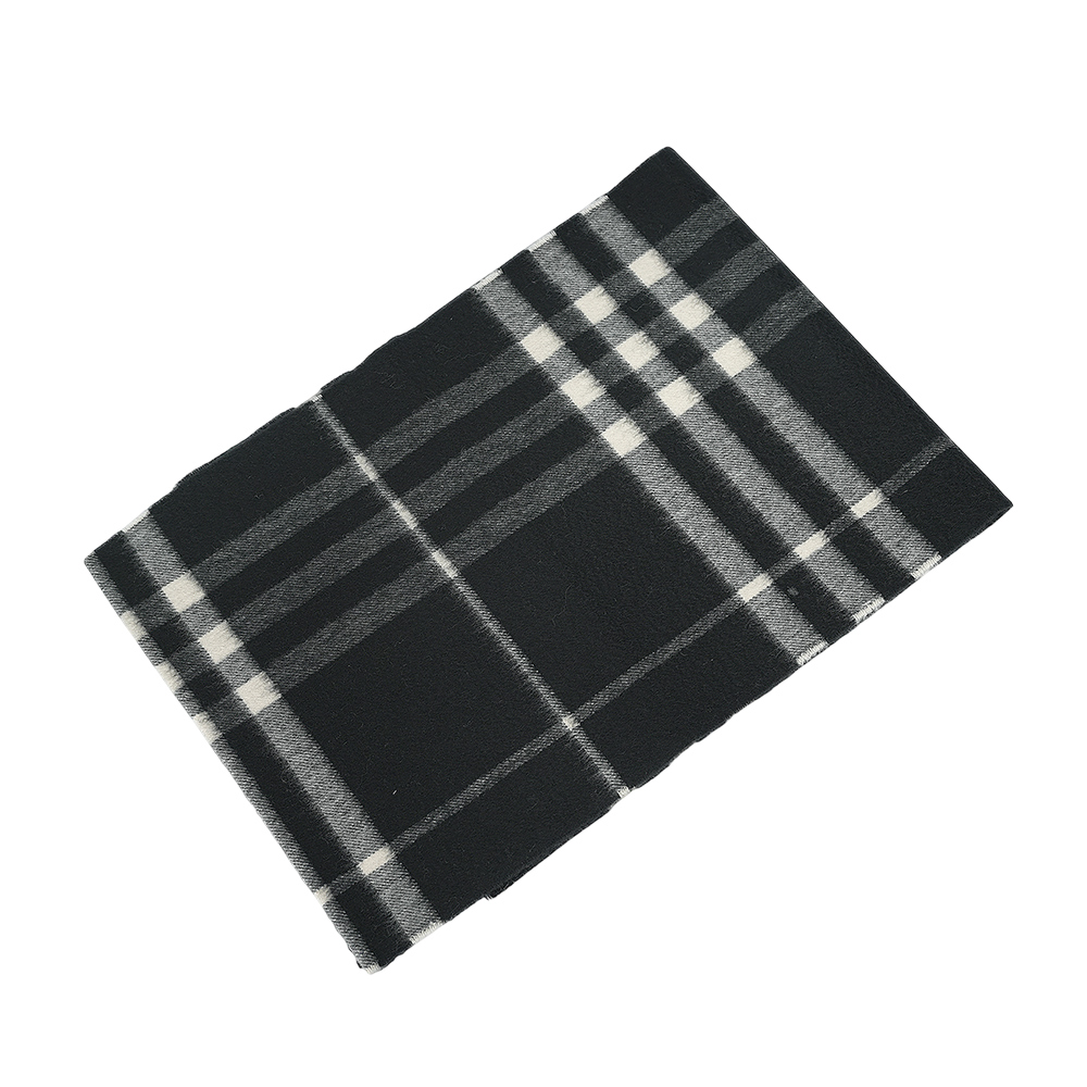 BURBERRY 基本款經典格紋喀什米爾圍巾/黑色/白布色, , large