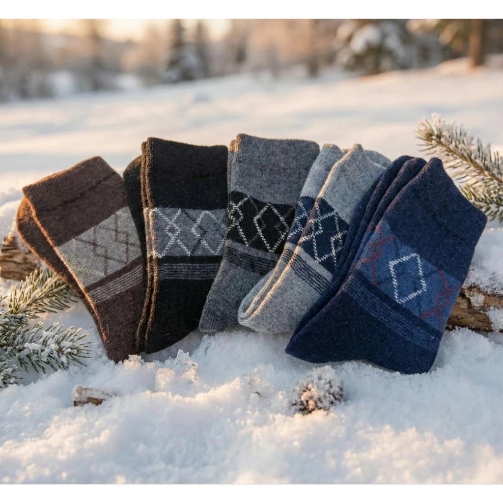 【複製】凱美棉業｜冬日必備🔥（男款）精緻保暖毛襪 防寒襪 保暖襪 毛襪 長襪 冬天襪-菱格款, , large