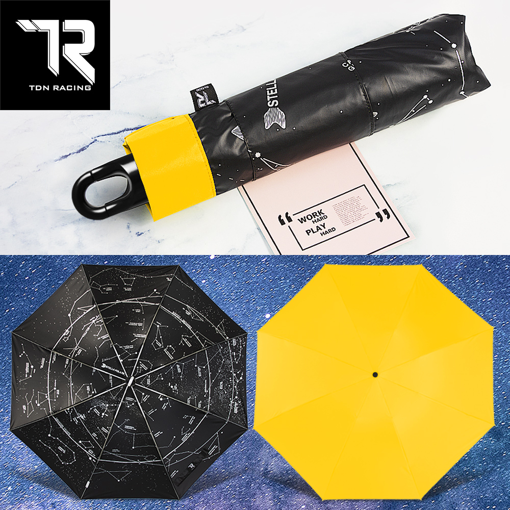 [TDN]一鍵秒收 超輕量星空降溫秒收傘黑膠反向傘自動收傘(B7433)月光黃, , large