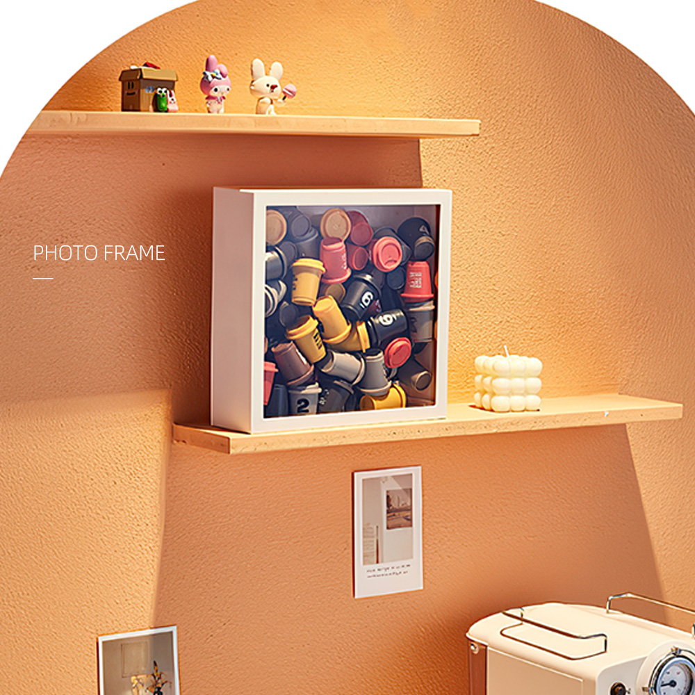 【上手家居】壁掛立體相框 深8cm 白色(相框/中空相框/壁掛展示盒/永生花相框/乾燥花相框/宜家相框), , large