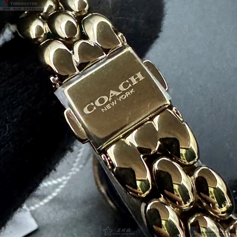 [星晴錶業]COACH手錶,22mm28mm,CH00262白色幾何立體圖形錶面金色錶殼金色精鋼錶帶款, , large